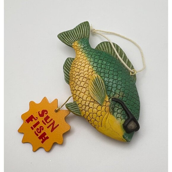 Sun Fish Christmas Tree Ornament Sunglasses Coastal Beach Nautical Decor - Picture 4 of 6
